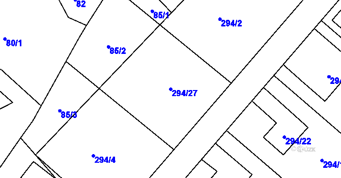 Parcela st. 294/27 v KÚ Slavětín nad Metují, Katastrální mapa
