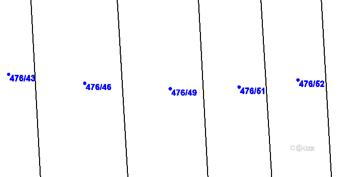 Parcela st. 476/49 v KÚ Slavice, Katastrální mapa