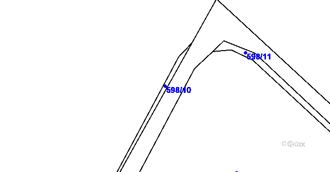 Parcela st. 598/10 v KÚ Slavice, Katastrální mapa