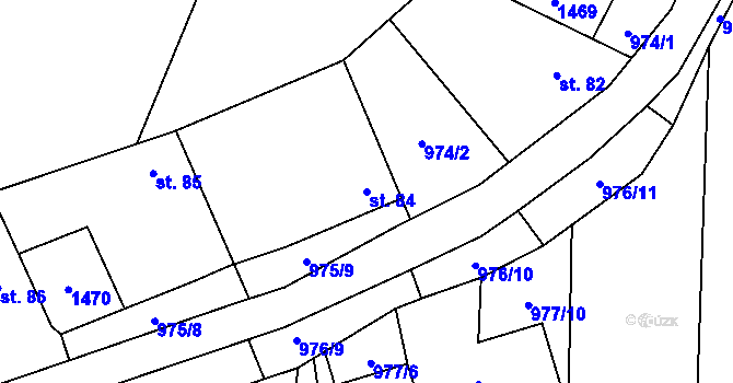 Parcela st. 84 v KÚ Slavíč, Katastrální mapa