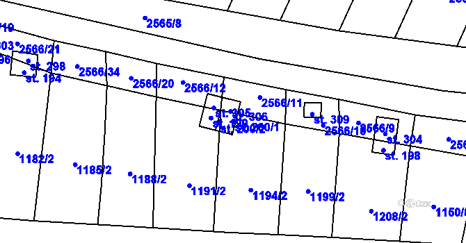 Parcela st. 200/1 v KÚ Slavíč, Katastrální mapa