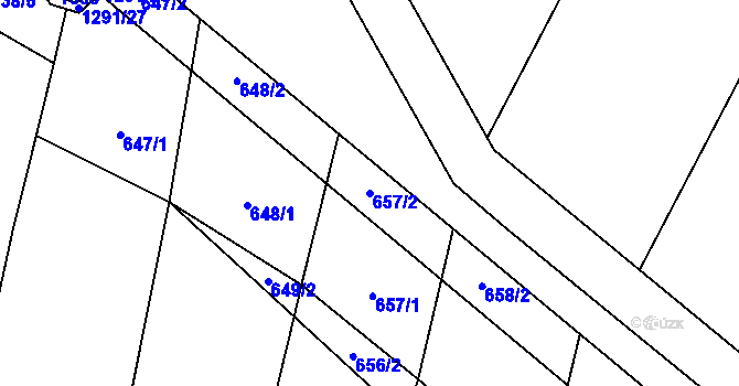 Parcela st. 657/2 v KÚ Slavíč, Katastrální mapa
