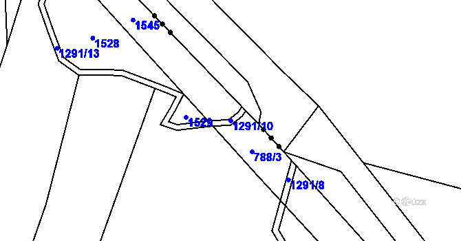 Parcela st. 1291/10 v KÚ Slavíč, Katastrální mapa