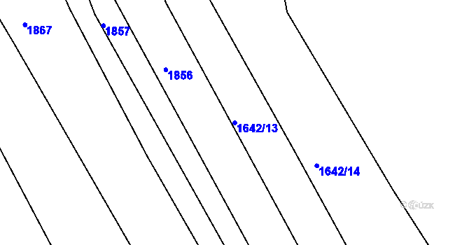 Parcela st. 1642/13 v KÚ Divnice, Katastrální mapa