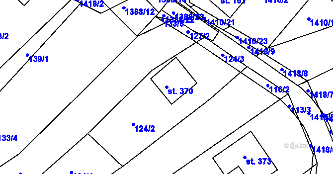 Parcela st. 370 v KÚ Divnice, Katastrální mapa