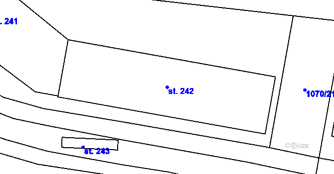 Parcela st. 242 v KÚ Divnice, Katastrální mapa