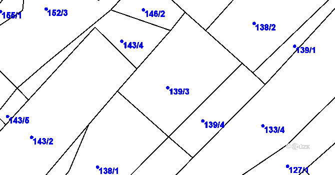 Parcela st. 139/3 v KÚ Divnice, Katastrální mapa