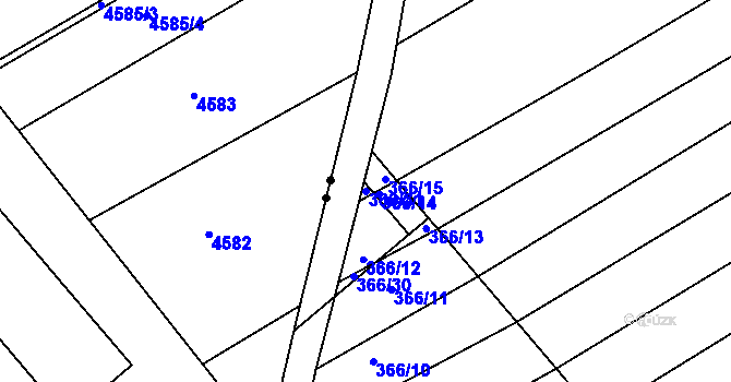 Parcela st. 366/31 v KÚ Hrádek na Vlárské dráze, Katastrální mapa
