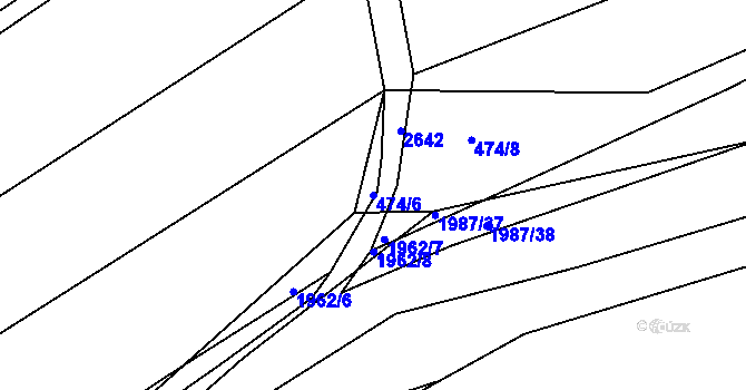 Parcela st. 474/6 v KÚ Hrádek na Vlárské dráze, Katastrální mapa