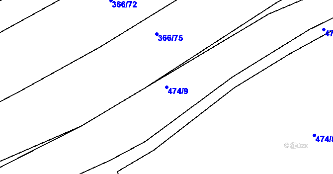 Parcela st. 474/9 v KÚ Hrádek na Vlárské dráze, Katastrální mapa