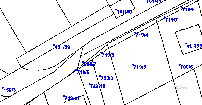 Parcela st. 719/6 v KÚ Hrádek na Vlárské dráze, Katastrální mapa