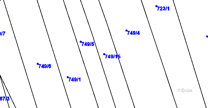 Parcela st. 749/15 v KÚ Hrádek na Vlárské dráze, Katastrální mapa