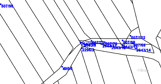 Parcela st. 2643/10 v KÚ Hrádek na Vlárské dráze, Katastrální mapa