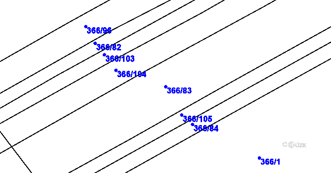 Parcela st. 366/83 v KÚ Hrádek na Vlárské dráze, Katastrální mapa