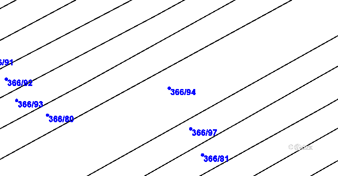 Parcela st. 366/94 v KÚ Hrádek na Vlárské dráze, Katastrální mapa