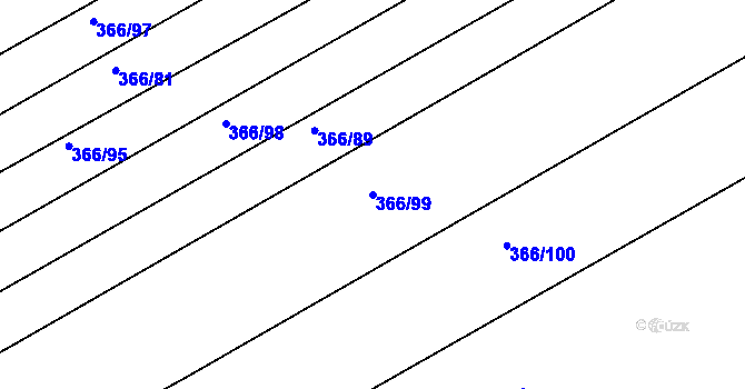 Parcela st. 366/99 v KÚ Hrádek na Vlárské dráze, Katastrální mapa