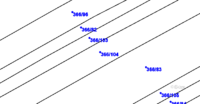 Parcela st. 366/104 v KÚ Hrádek na Vlárské dráze, Katastrální mapa