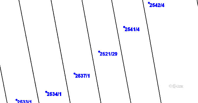 Parcela st. 2521/29 v KÚ Hrádek na Vlárské dráze, Katastrální mapa