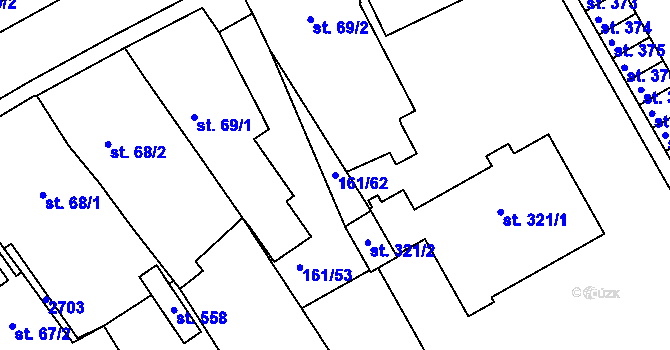 Parcela st. 161/62 v KÚ Hrádek na Vlárské dráze, Katastrální mapa