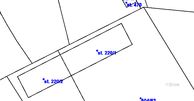 Parcela st. 220/1 v KÚ Hrádek na Vlárské dráze, Katastrální mapa