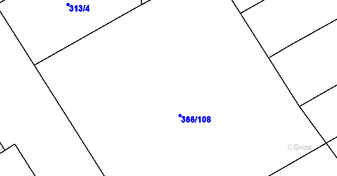 Parcela st. 366/109 v KÚ Hrádek na Vlárské dráze, Katastrální mapa