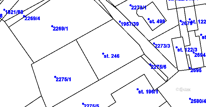 Parcela st. 246 v KÚ Hrádek na Vlárské dráze, Katastrální mapa