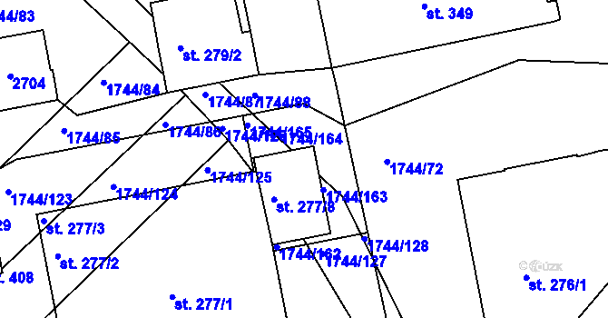 Parcela st. 277/9 v KÚ Hrádek na Vlárské dráze, Katastrální mapa