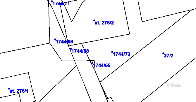 Parcela st. 401 v KÚ Hrádek na Vlárské dráze, Katastrální mapa