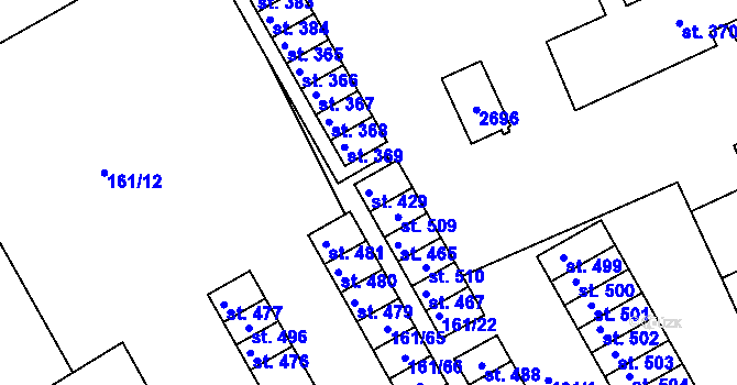 Parcela st. 429 v KÚ Hrádek na Vlárské dráze, Katastrální mapa