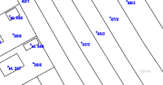 Parcela st. 42/2 v KÚ Hrádek na Vlárské dráze, Katastrální mapa