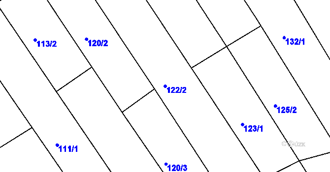 Parcela st. 122/2 v KÚ Hrádek na Vlárské dráze, Katastrální mapa