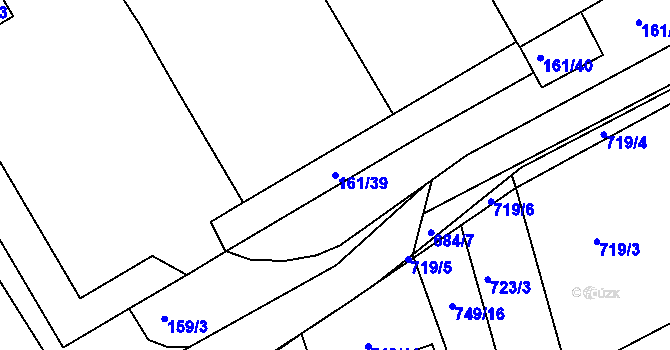 Parcela st. 161/39 v KÚ Hrádek na Vlárské dráze, Katastrální mapa