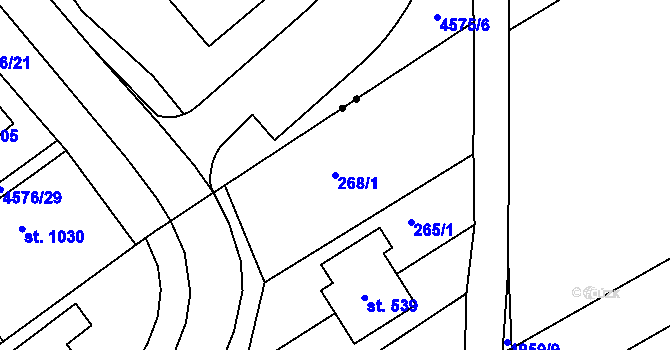 Parcela st. 268/1 v KÚ Hrádek na Vlárské dráze, Katastrální mapa