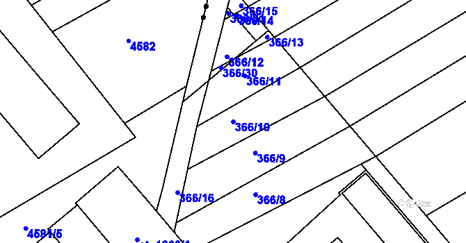 Parcela st. 366/10 v KÚ Hrádek na Vlárské dráze, Katastrální mapa
