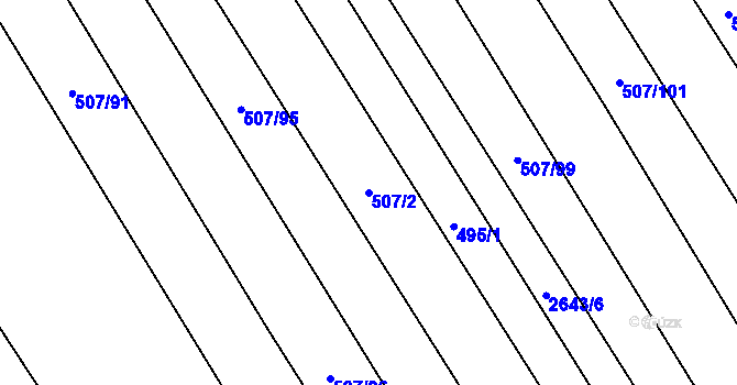 Parcela st. 507/2 v KÚ Hrádek na Vlárské dráze, Katastrální mapa