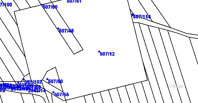 Parcela st. 507/12 v KÚ Hrádek na Vlárské dráze, Katastrální mapa