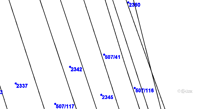 Parcela st. 507/41 v KÚ Hrádek na Vlárské dráze, Katastrální mapa