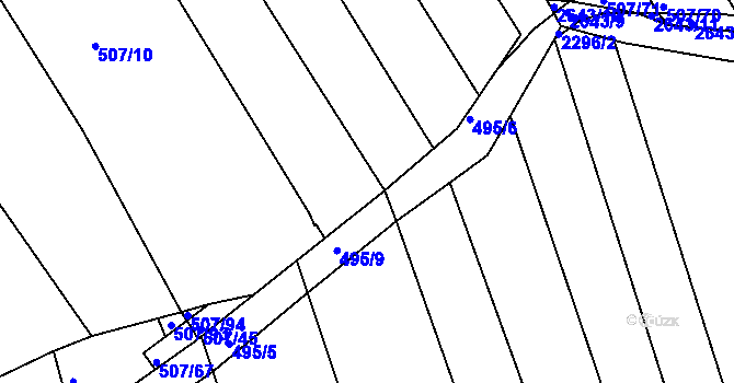 Parcela st. 507/43 v KÚ Hrádek na Vlárské dráze, Katastrální mapa