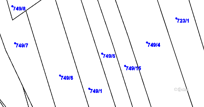 Parcela st. 749/5 v KÚ Hrádek na Vlárské dráze, Katastrální mapa