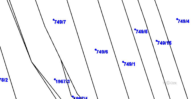 Parcela st. 749/6 v KÚ Hrádek na Vlárské dráze, Katastrální mapa