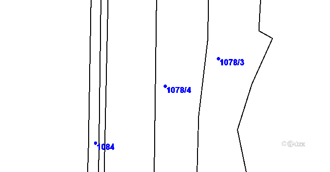 Parcela st. 1078/4 v KÚ Hrádek na Vlárské dráze, Katastrální mapa