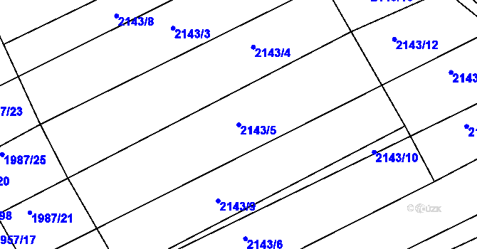 Parcela st. 2143/5 v KÚ Hrádek na Vlárské dráze, Katastrální mapa