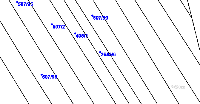 Parcela st. 2643/6 v KÚ Hrádek na Vlárské dráze, Katastrální mapa