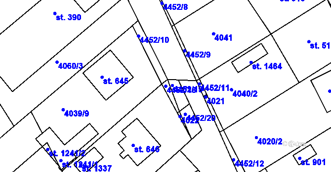 Parcela st. 4452/18 v KÚ Slavičín, Katastrální mapa