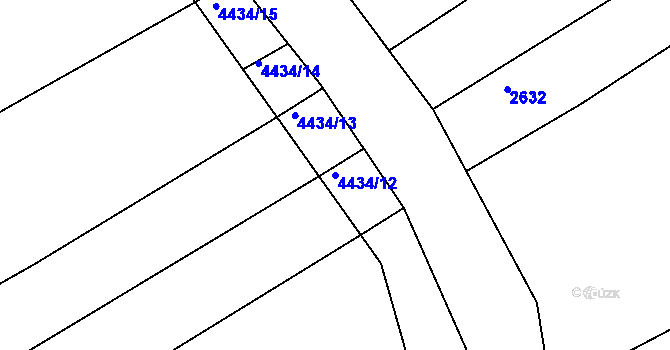 Parcela st. 4434/12 v KÚ Slavičín, Katastrální mapa