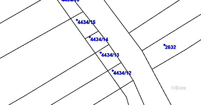 Parcela st. 4434/13 v KÚ Slavičín, Katastrální mapa