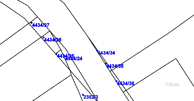 Parcela st. 4434/34 v KÚ Slavičín, Katastrální mapa