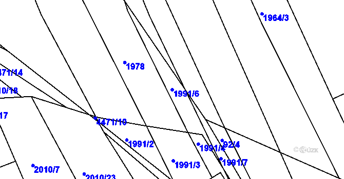 Parcela st. 1991/6 v KÚ Slavičín, Katastrální mapa