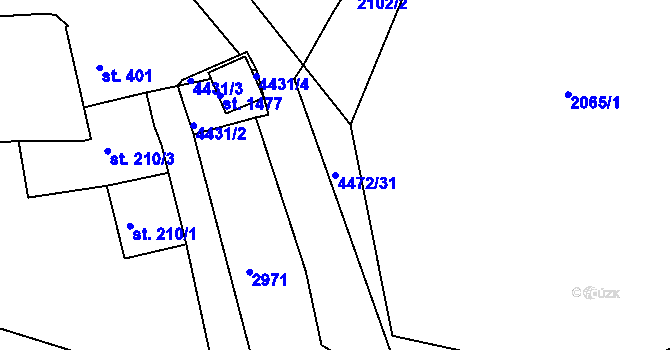 Parcela st. 4472/31 v KÚ Slavičín, Katastrální mapa