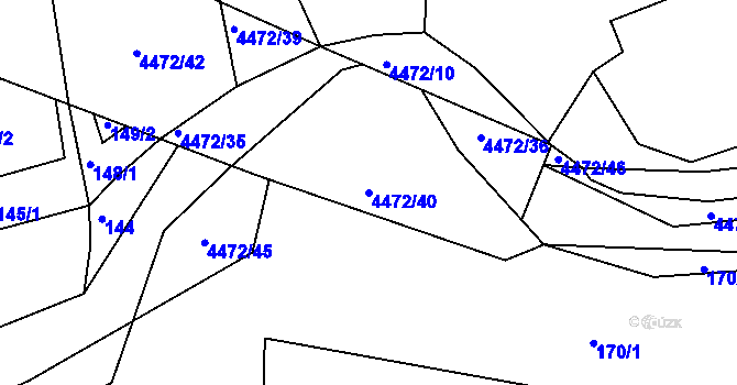 Parcela st. 4472/40 v KÚ Slavičín, Katastrální mapa